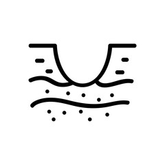 dug hole in ground icon vector. dug hole in ground sign. isolated contour symbol illustration