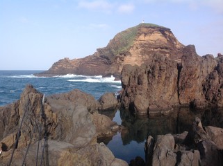 rocky coast of the sea
