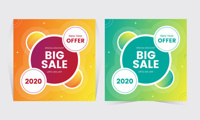 Creative and colorful big sale template design