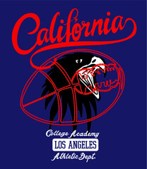 Obraz premium California eagle print and embroidery graphic design vector art