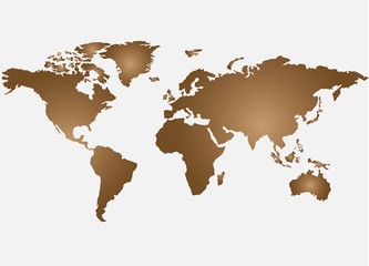 Fototapeta na wymiar world map on a white