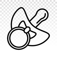 baby pacifier / baby soother - line art icon on a transparent background