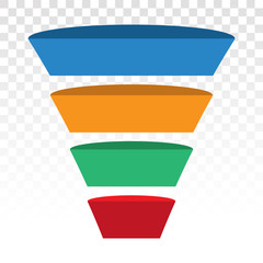 sales lead conversion half funnel icon for presentation apps and websites