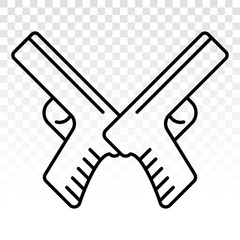 handheld revolver gun / pistol flat icon on a transparent background