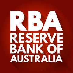 RBA - Reserve Bank of Australia acronym, business concept background