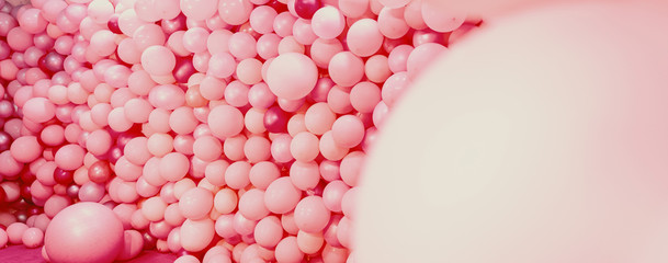pink balloons in room