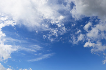 Spring blue sky with clouds