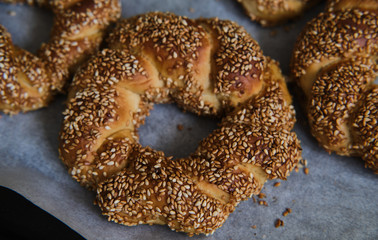 Homemade Simit, Traditional Turkish Bagel