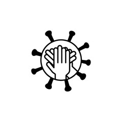 people touch after coronavirus, team line illustration icon on white background