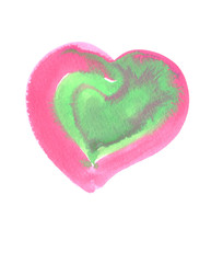 Background bright heart on white 