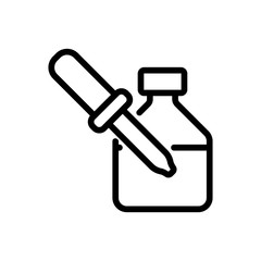 collection of fluid with pipette from test tube icon vector. collection of fluid with pipette from test tube sign. isolated contour symbol illustration