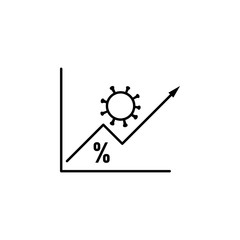 coronavirus, finance line illustration icon on white background
