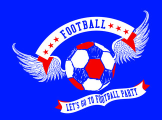 Russia flag soccer ball print embroidery graphic design vector art