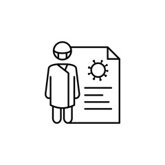research doctors coronavirus line illustration icon on white background