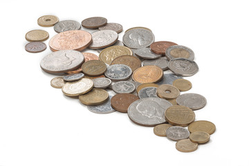coins isolated on white