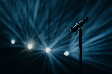 microphone on empty stage