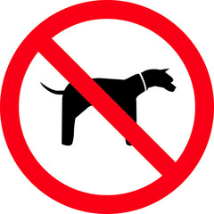 No pet animal sign, prohibition sign, ban
