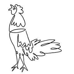 Chicken Continuous One Line Drawing
