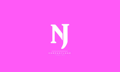 NJ JN N J Letter Logo Alphabet Design Icon Vector Symbol