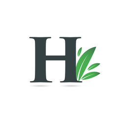 Initial Letter H Leaf Logo