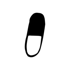 Pillule in hand drawn style on white isolated background, vector illustration. Pharmacological tablet in a doodle style. Sketch capsules.