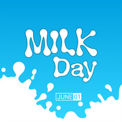 Splash Milk Day Typography text