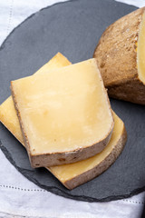 French cheese Comte, three varieties 1 year matured Prestige, fruity flavoured Fruite and Vieille Reserve