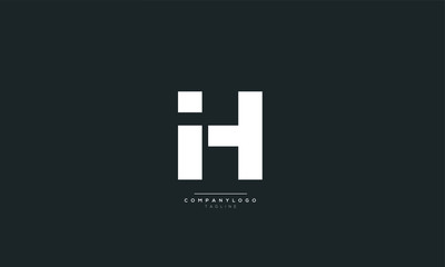 IH HI I H Letter Logo Alphabet Design Icon Vector Symbol