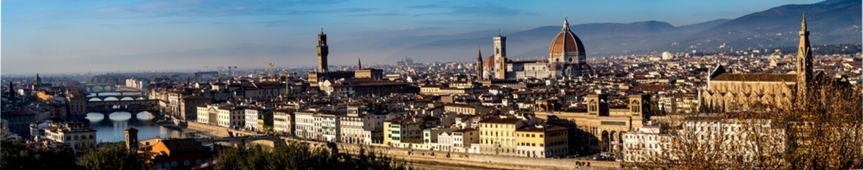 Fototapeta na wymiar Florence in sunset (panaroma)