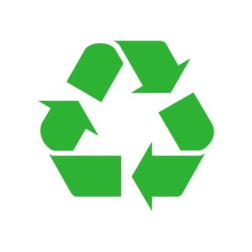 Green garbage recycling sorting symbol flat icon vector isolated.