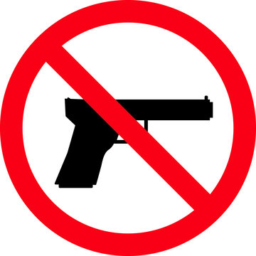 No gun sign, prohibition sign, ban