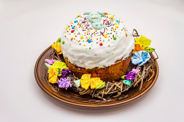 Easter cake isolated on white background