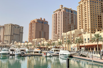 Fototapeta na wymiar Quartier de Pearl-Qatar à Doha
