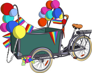 Fototapeta premium Bicycle trolley for transporting people.