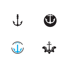 Set Anchor Logo Template vector