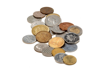stack of coins isolated
