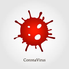 Coronavirus Bacteria Cell logo, Covid-19, Corona Virus 2020. No Infection and Stop syndrome Coronavirus Concepts. Dangerous Coronavirus Cell. Wuhan virus disease. Typography, symbol, Vector Icon