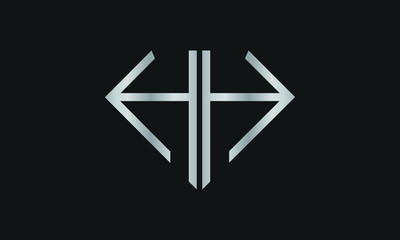 Diamond Shaped Letter H or Letter HH Iconic Logo Design, logo design for Jewelry Company Store.