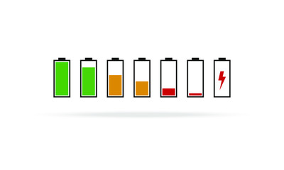 Vector illustration Battery status indicator icon. Install. Icon, empty. eps 10