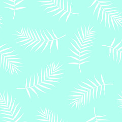 Tropical seamless pattern with leaves. Vector illustration.