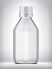 Bottle on background. White Cap and transparent version. 