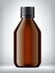 Bottle on background. Glossy surface version. 