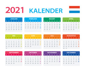 2021 Calendar Dutch - vector illustration, Dutch version