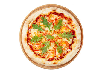 pizza on a white background