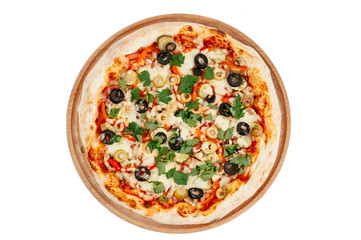 pizza on a white background