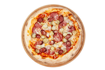 pizza on a white background