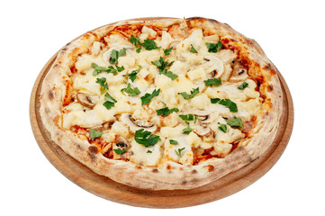 pizza on a white background