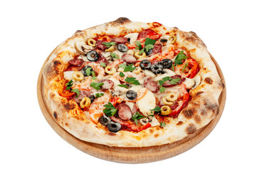 pizza on a white background