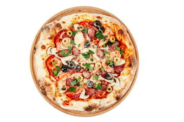 pizza on a white background