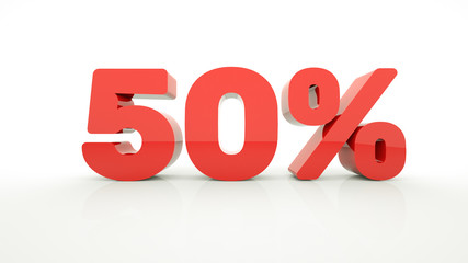 Holiday sale banner, 50% off special offer ad. Discount promotion 3d rendering banner.